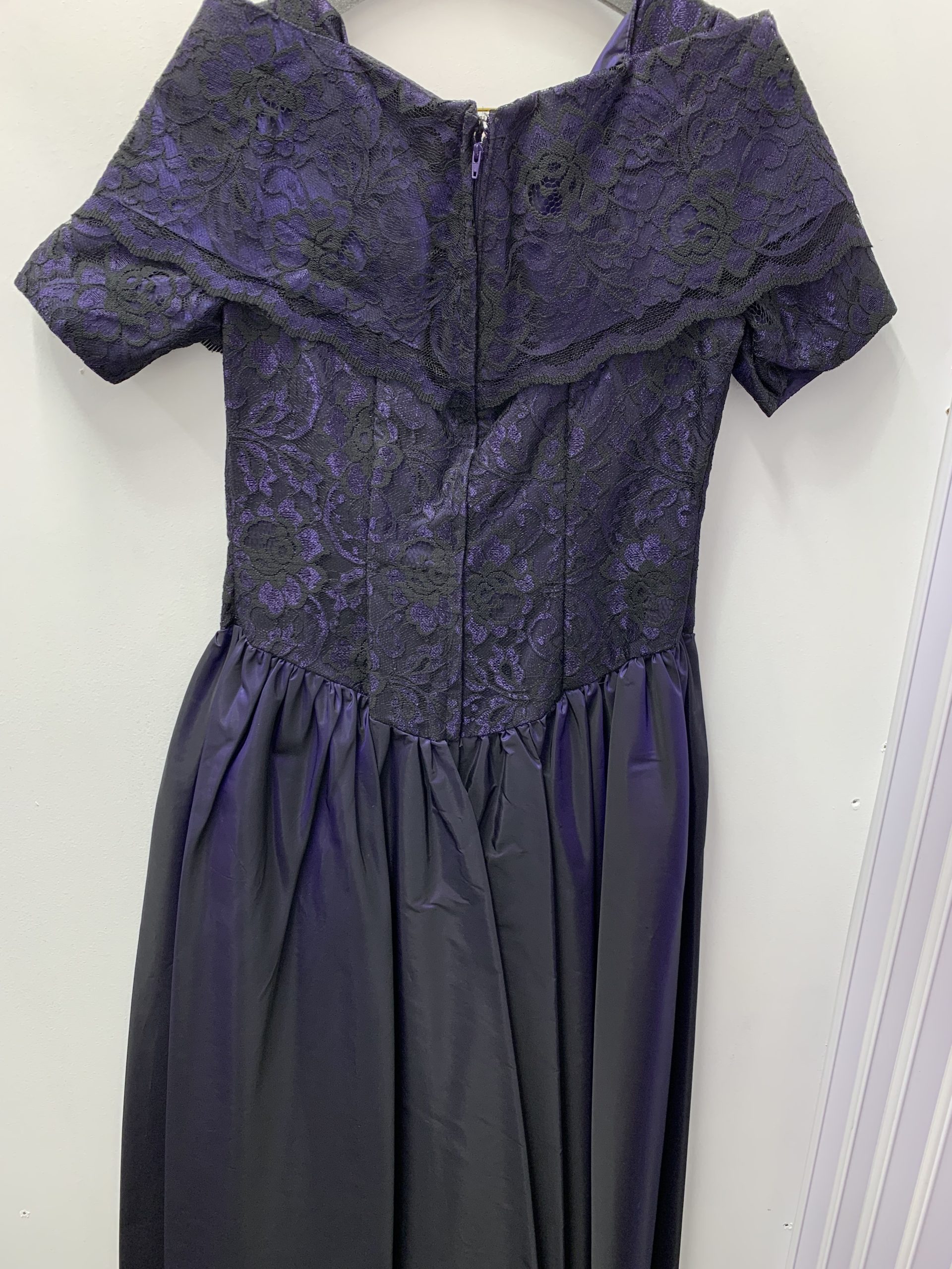 Purple w/Black Lace + Taffeta Dress | Theatre Garage